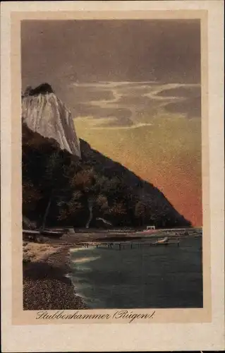 Ak Stubbenkammer Sassnitz auf Rügen, Strand, Kreidefelsen