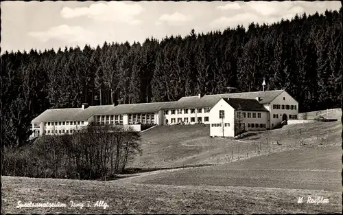 Ak Isny im Allgäu Baden Württemberg, Blick zum Sportsanatorium, Wald