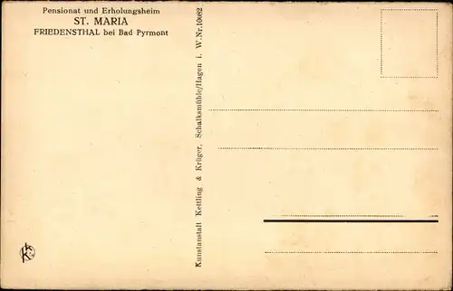 Ak Friedensthal Bad Pyrmont in Niedersachsen, Pensionat und Erholungsheim St. Maria, Küche