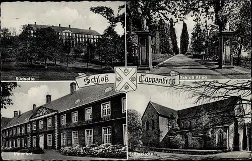 Ak Cappenberg Selm im Münsterland, Schloss Cappenberg, Südseite, Allee, Innenhof, Stiftskirche