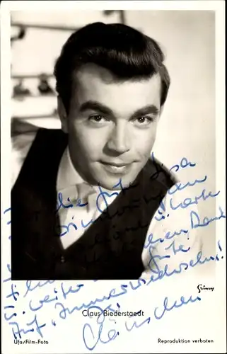 Ak Schauspieler Claus Biederstaedt, Portrait, Autogramm