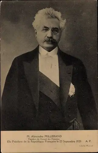 Ak M. Alexandre Millerand, Président de la République