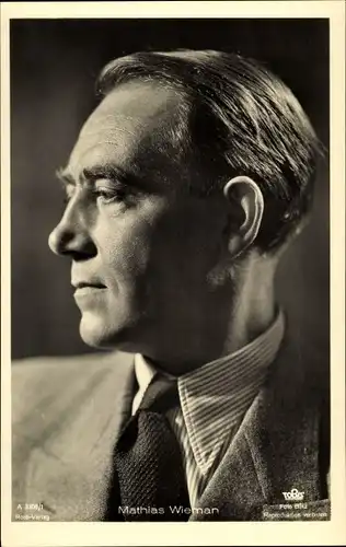 Ak Schauspieler Mathias Wieman, Portrait im Profil, Ross A 3308/1
