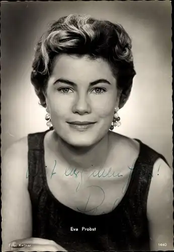 Ak Schauspielerin Eva Probst, Portrait, Autogramm