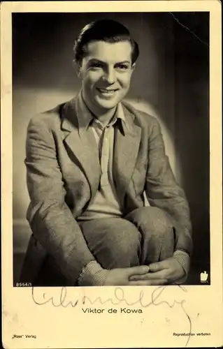 Ak Schauspieler Viktor de Kowa, Ross Verlag 8664 1, Portrait, Autogramm