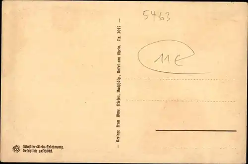 Steindruck Ak Unkel am Rhein, Lehngasse