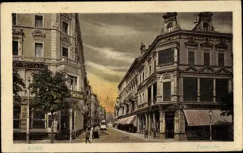 Ak Bonn am Rhein, Poststraße, Hotel
