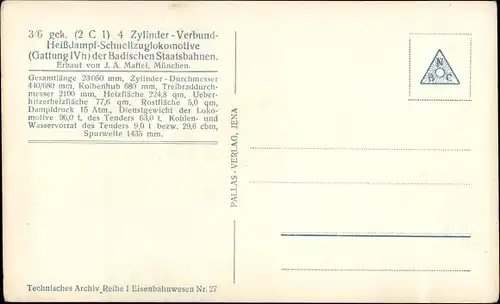 Ak Deutsche Eisenbahn, Schnellzuglokomotive, Dampflok IV 95