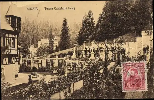 Ak Sinaia Rumänien, Castel Peleș, Terasa