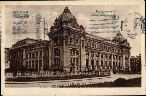Ak București Bukarest Rumänien, Posta Centrala, Hauptpostamt