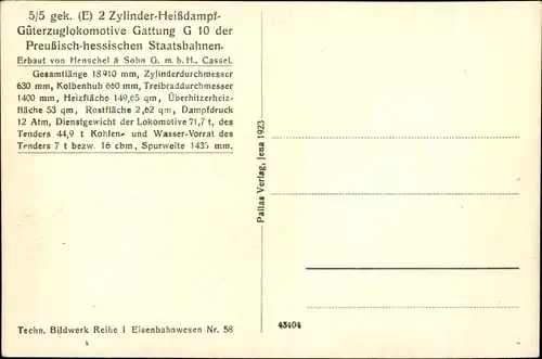 Ak Deutsche Eisenbahn, Preußische Güterzuglokomotive, Dampflok