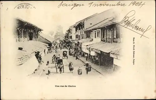 Ak Cholon Saigon Cochinchine Vietnam, Une rue, Straßenpartie