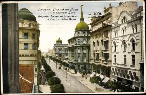 Ak Beograd Belgrad Serbien, Le nouveau et le vieux palais royal