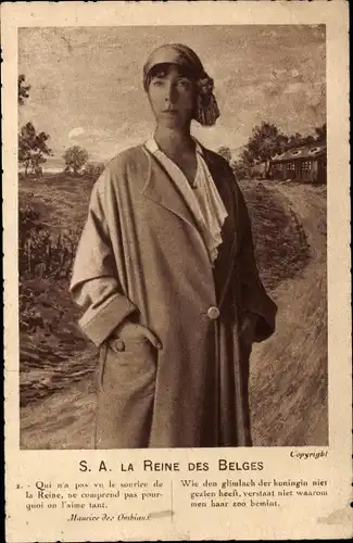 Ak Königin Elisabeth Gabriele in Bayern, Königin von Belgien