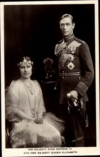 Ak König Georg VI. von England, Queen Elizabeth, Queen Mom