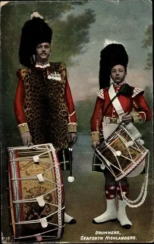 Ak Drummers, Seaforth Highlanders, britische Soldaten, Schotten