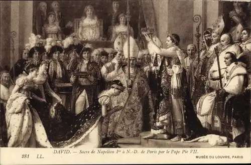 Künstler Ak David, Sacre de Napoleon I. a Notre Dame de Paris par le Pape Pie VII