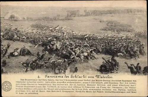 Ak Panorama der Schlacht von Waterloo, Schlachtfeld