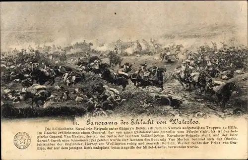 Ak Panorama der Schlacht von Waterloo, Schlachtfeld