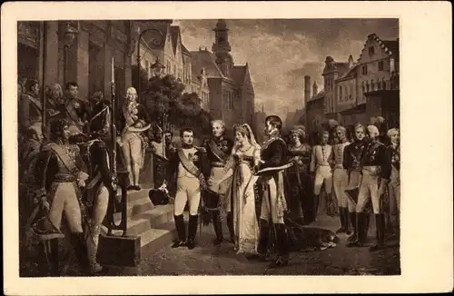 Ak Napoleon et la reine de Prusse, Gosse fec. Versailles