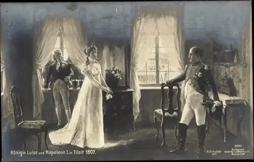 Ak Sowetsk Tilsit in Ostpreußen, Napoleon Bonaparte, Königin Luise, 1807, Liersch 2680