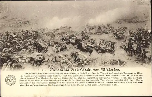 Ak Panorama der Schlacht von Waterloo, Die holländische Kavallerie-Brigade