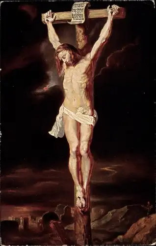 Künstler Ak Rubens, P. P., Christus am Kreuz