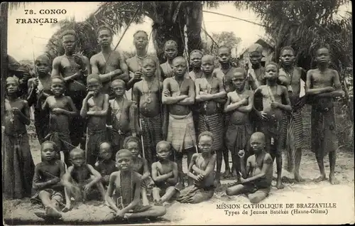 Ak Haute Olima Franz. Kongo, Types de Jeunes Batékés, Mission Catholique de Brazzaville
