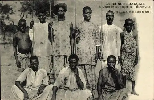 Ak Brazzaville Französisch Kongo, Types Loangos, Mission Catholique