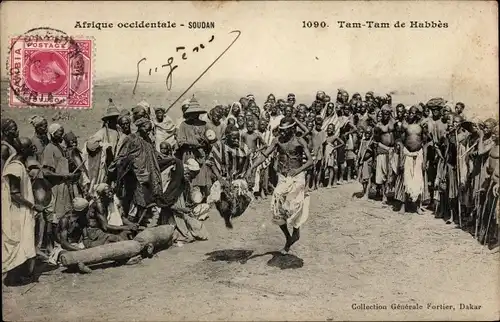 Ak Sudan, Afrique Occidentale, Tam Tam de Habbès, groupe indigène, danse