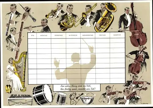 Stundenplan Sparkassen Verlag, Die Orchesterinstrumente, Musikinstrumente um 1960