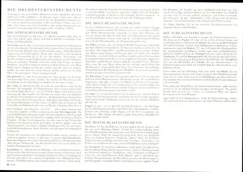 Stundenplan Sparkassen Verlag, Die Orchesterinstrumente, Musikinstrumente um 1960