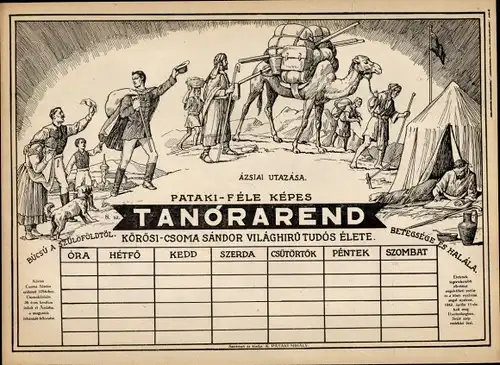 Stundenplan Ungarn Magyarország - Beduinen Karavane - Pataki-Féle Képes um 1930/40