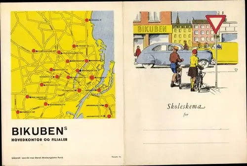 Stundenplan Bikuben, Landkarte und Verkehrszeichen