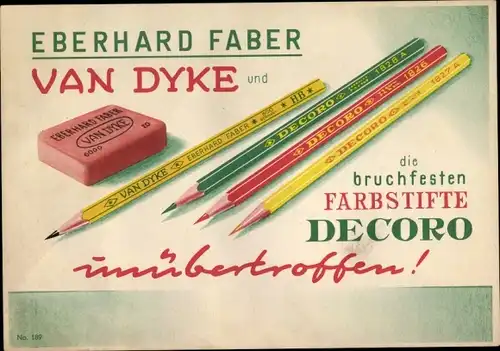 Stundenplan Faber Castell, Van Dyke Bleistifte, Decoro Farbstifte, um 1960