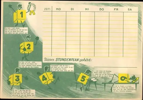 Stundenplan Faber Castell, Van Dyke Bleistifte, Decoro Farbstifte, um 1960