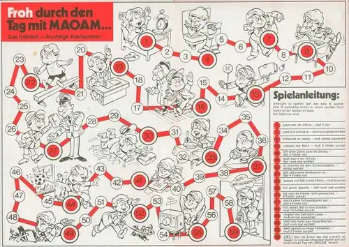 Stundenplan MAOAM Kaubonbon, Spiel mitSpielanleitung um 1970