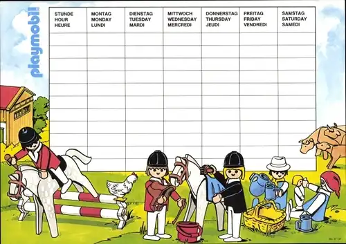 Stundenplan Playmobil Eskimos, Turnierreiten 80-er Jahre, Iglu, Hundeschlitten, Reiter, Picknick