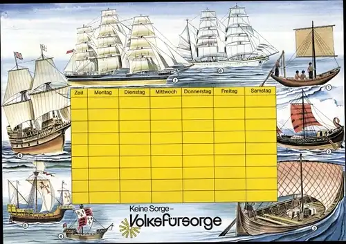 Stundenplan Volksfürsorge - Die Geschichte des Segelschiffes 1980