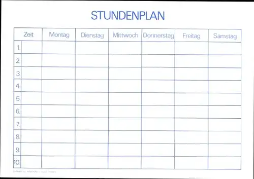 Stundenplan DDR VE Kombinat Binnenschifffahrt und Wasserstraßen, Fähre um 1980