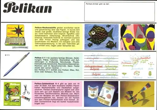 Stundenplan Pelikan Dreifarb-Kugelschreiber, 3x1 - wählt die Farbe automatisch um 1970