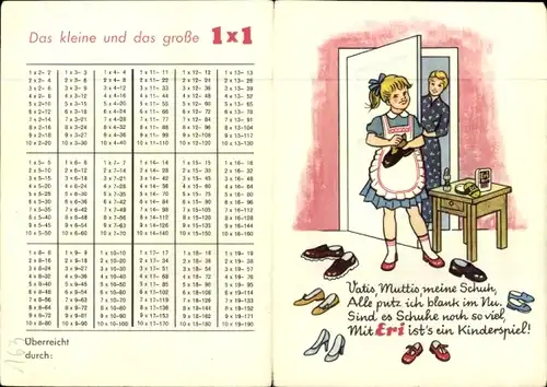 Stundenplan Eri Schuhpflege zu jedem Schuh, Lederneu, Hartpaste um 1960