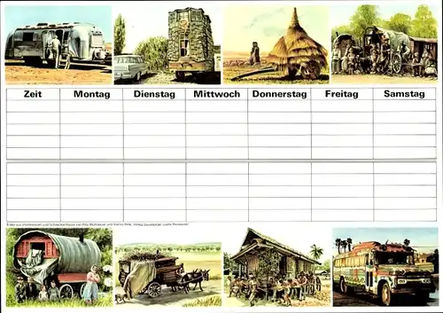 Stundenplan Verlag Sauerländer, Büchertips,Wohnwagen, Kutschen um 1980