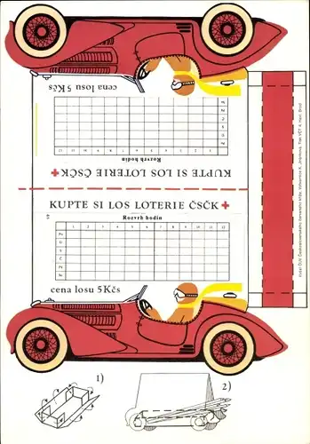 Stundenplan Tschechien, Lottoschein kaufen, Bastelbogen Rennwagen um 1980