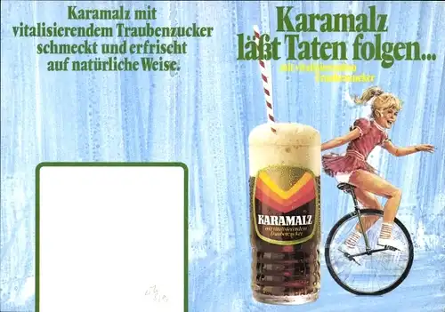 Stundenplan Karamalz Malzgetränk, läßt Taten folgen, Comicstrip um 1980