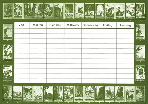 Stundenplan Karl-May Verlag, Bamberg Radebeul, Gesammelte Werke, Auflistung Bände um 1970