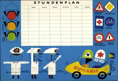 Stundenplan Humanic Handelskette Österreich, Polizisten im Straßenverkehr um 1960