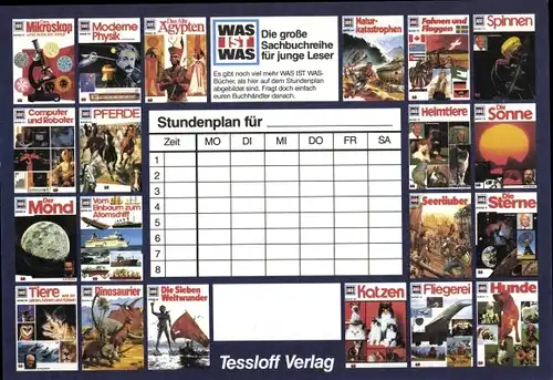Stundenplan Tessloff Verlag, Sachbuchreihe "Was ist Was" um 1970
