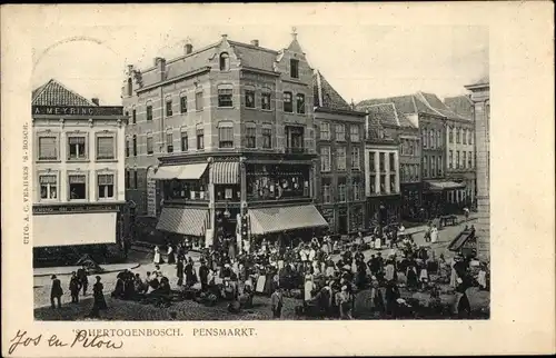 Ak 's Hertogenbosch Nordbrabant Niederlande, Pensmarkt