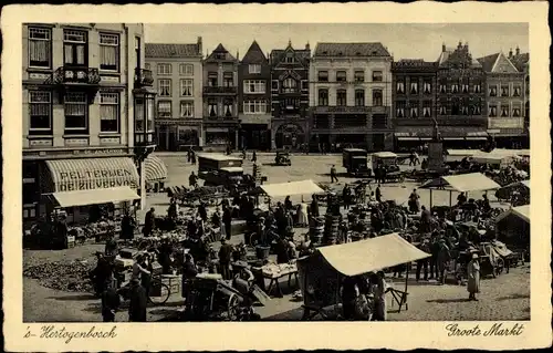 Ak 's Hertogenbosch Nordbrabant Niederlande, Groote Markt